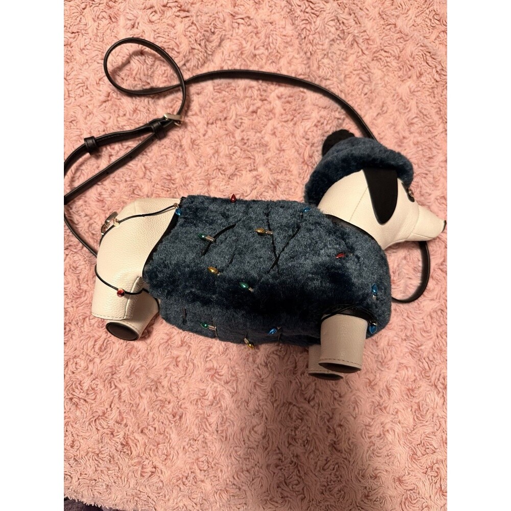 Kate Spade Dachshund Christmas Lights Claude Crossbody Bag Dog Shape Cute - Picture 3 of 3